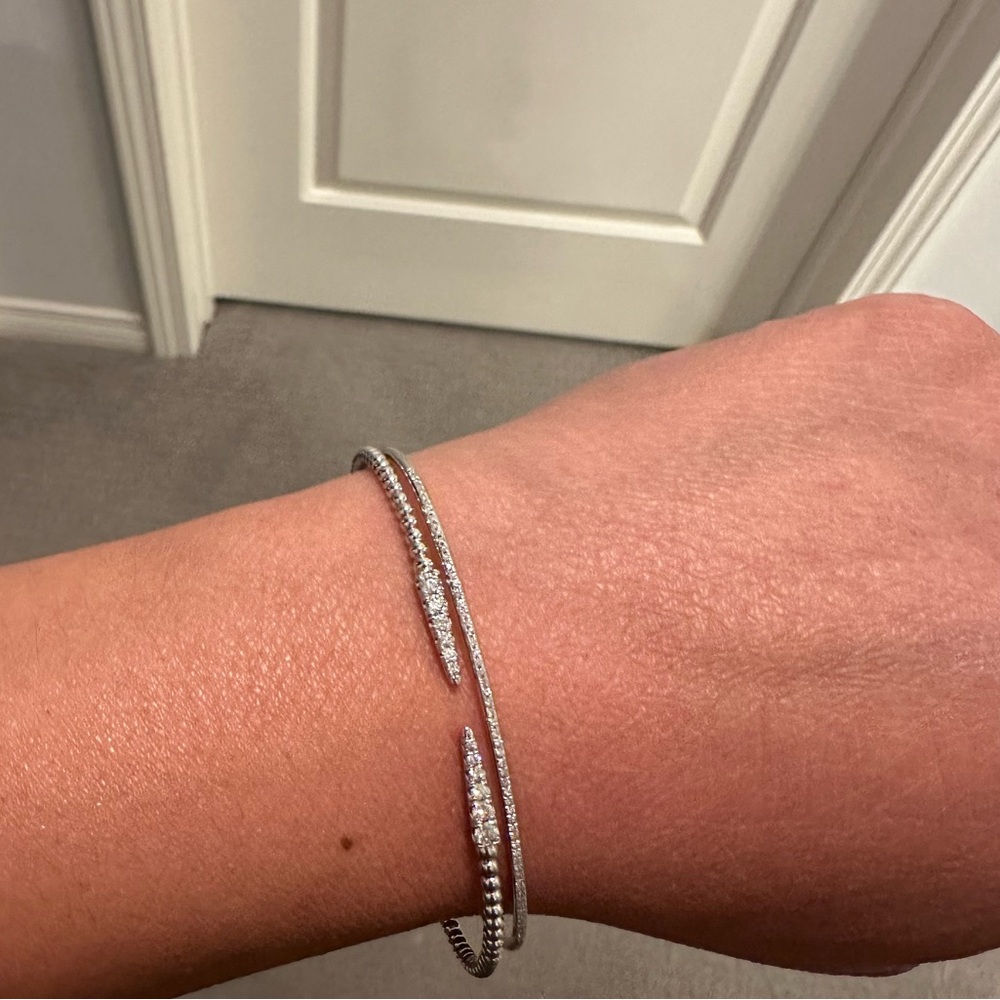 White Gold Beaded Bracelet - Picture 8 of 12